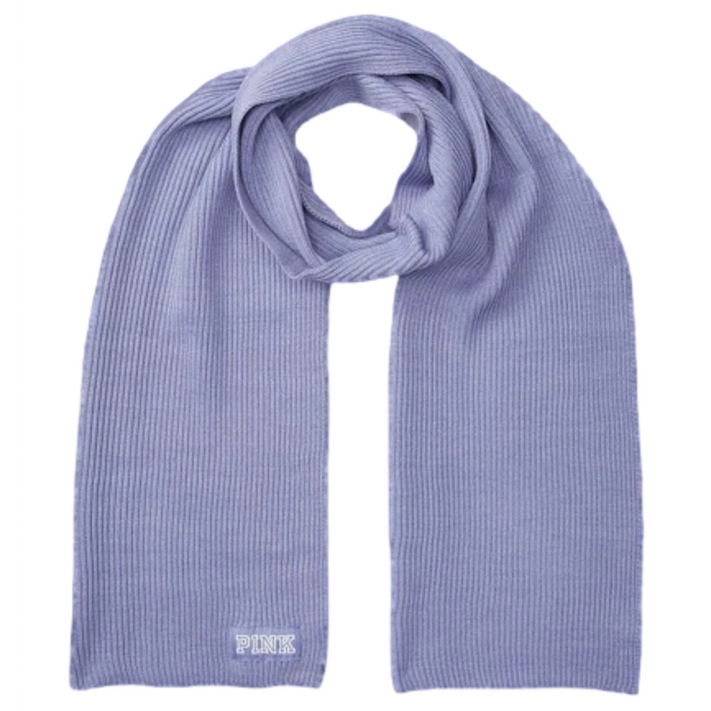 PINK Victoria's Secret Periwinkle Ribbed Knit Scarf